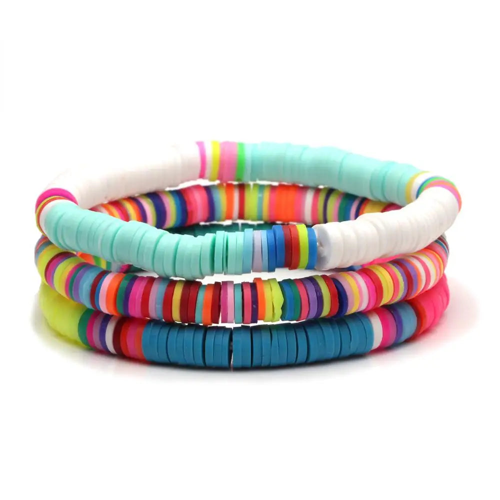Hemasa Boho African Multicolor Polymer Clay Heishi Beads  Bracelet Women /Girl