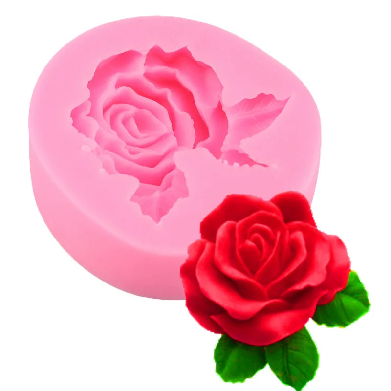 Flower Bloom Rose Shape Silicone DIY 3D Cake Mold Fondant Soap Cupcake Candy Chocolate Jelly Decoration Baking Tool Moulds