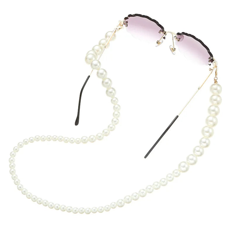 Glasses Chain for Women Big simulation Pearl Bead Chain For Glasses Lanyard Strap Cords Casual  Sunglasses Accessories