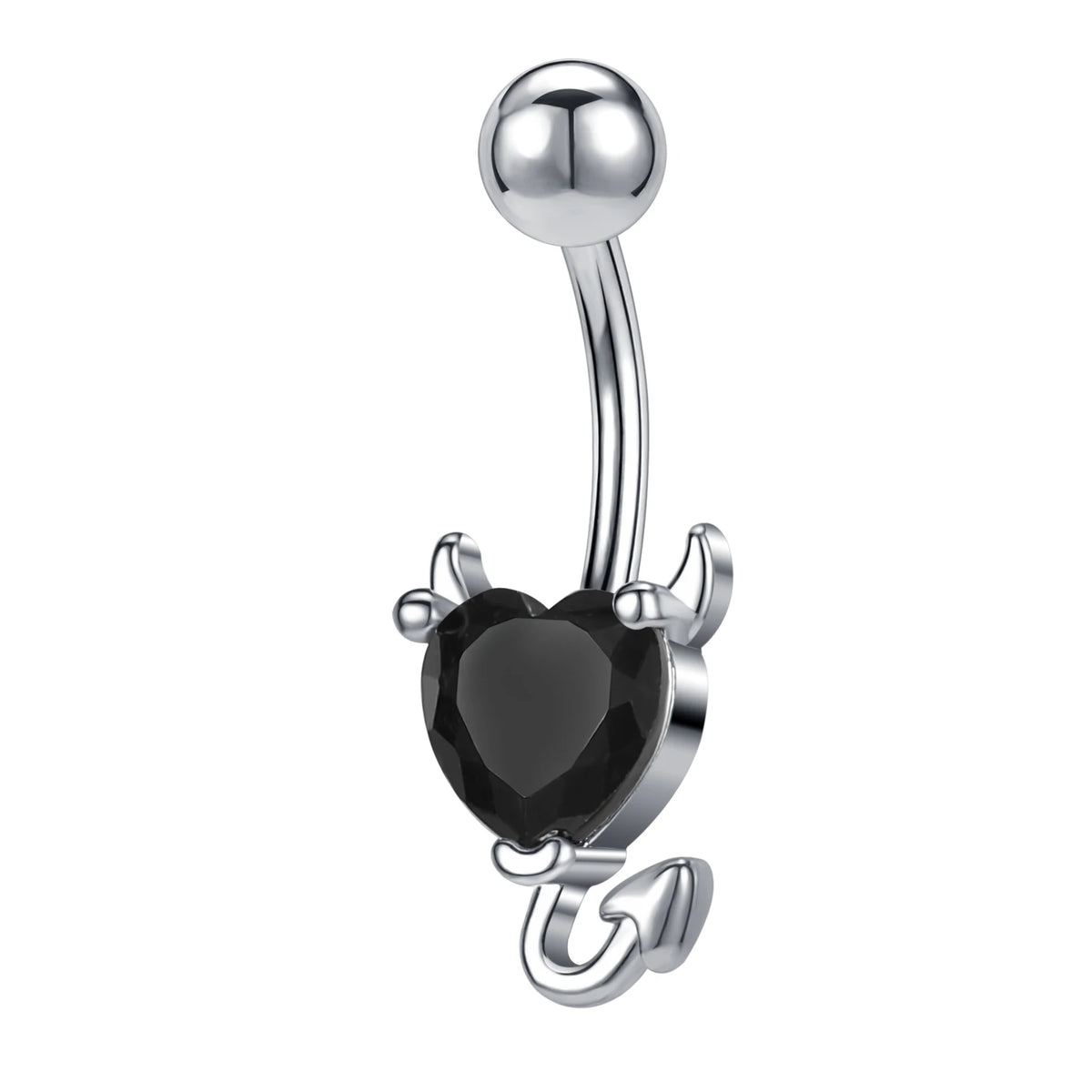 ZS 14G Bat Belly Button Ring Crystal Bat Navel Piercing Black Plated Body Piercing  Red Zircon Bat Belly Piercing Jewelry Women