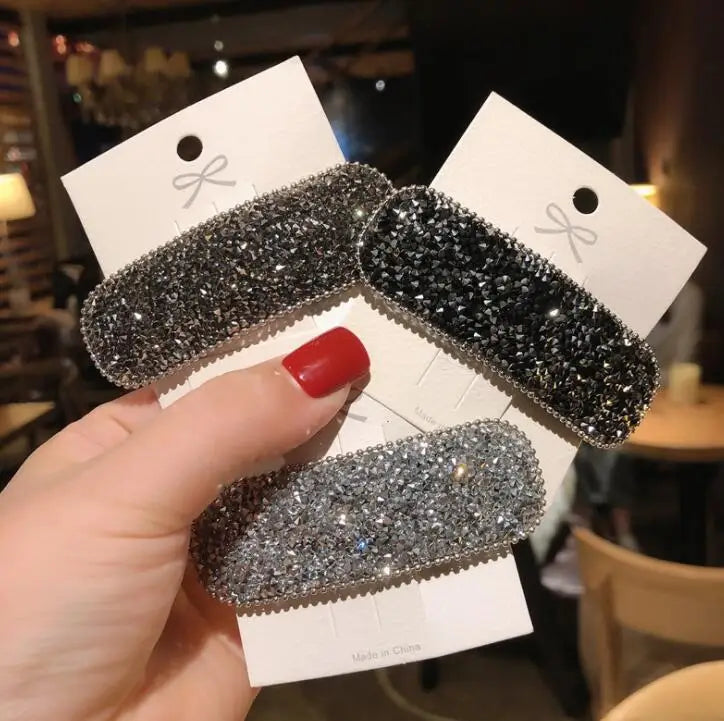 Hemasa 4Pcs Large snap hair clip For Women /Large Barrettes Shiny Hairpins Hairgrips Gold Black Clips For Hair Jewelry Hair Accesories