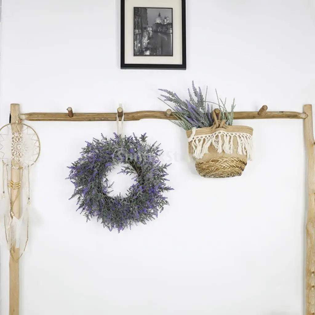 Large Lavender Wreath Base Wreath Flower Farmhouse Garland Wreath Front Door Wall Hanging for Wedding Wreath Home Decor