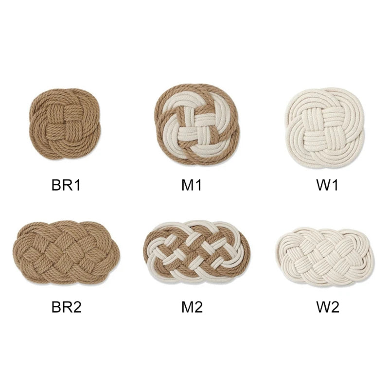Hemasa Set of 2 Rope Woven Cotton Thread Jute Table Mat Coaster Placemats - Available in 3 designs.