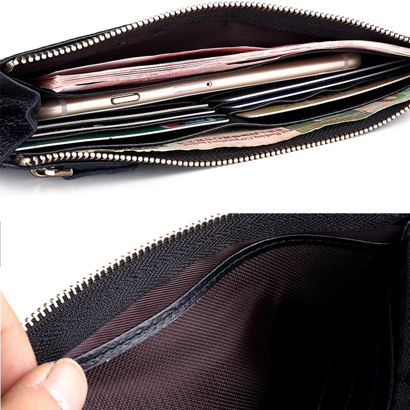Hemasa  Women Genuine Leather Long Design Zipper Coin Purses Female Clutch Multi-Colors Money Credit Card Holder