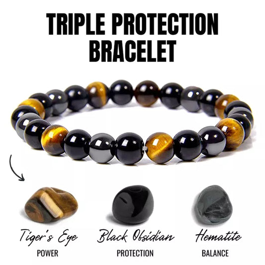 Natural Black Obsidian Hematite Tiger Eye Beads Bracelets Men for Magnetic Health Protection Women Soul Jewelry Pulsera Hombre