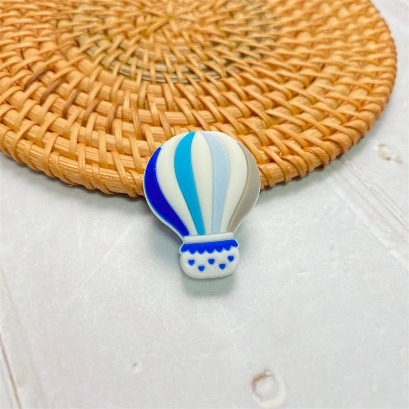 10pcs Mini New Hot Air Balloon Silicone Beads Baby Dummy Cartoon Pacifier Toy Accessories