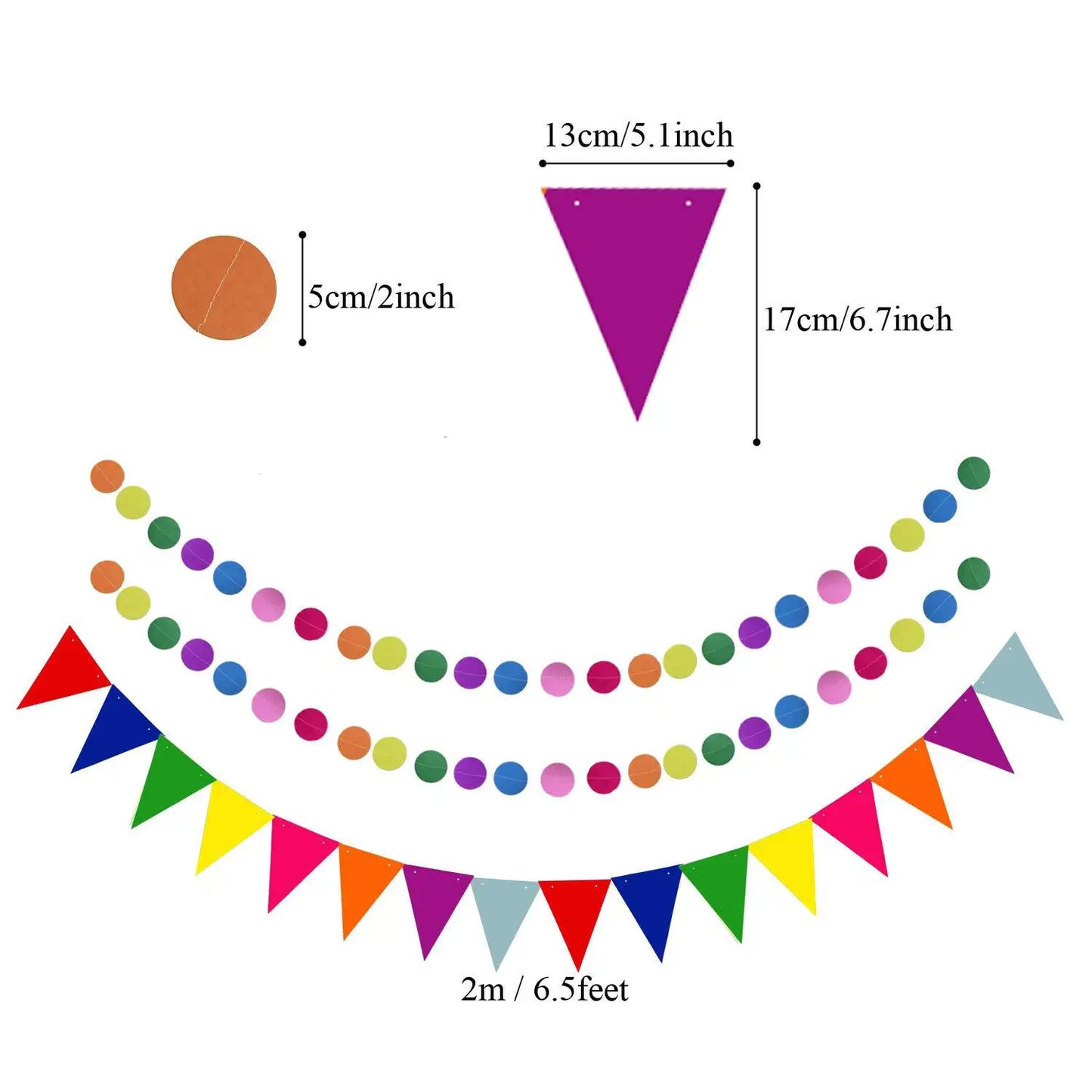 Hemasa 21 pcs Paper Fans Bunting Flags Pom Poms Flowers Garland For Ramadan Decoration Wedding Baby Shower Birthday Party Room Decor
