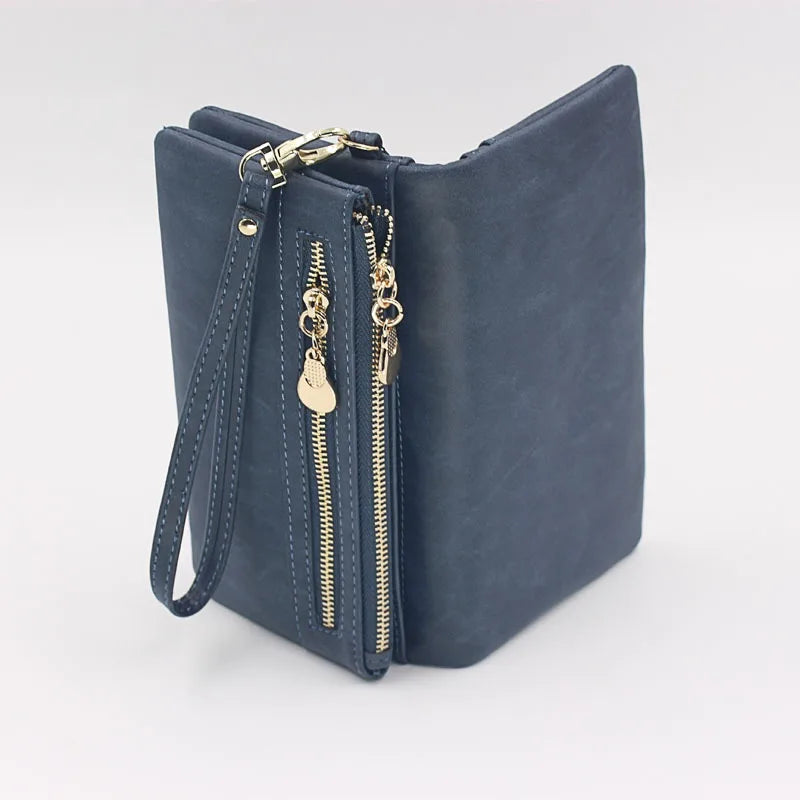 PUOU 2020 Fashion Zipper Purses Women's Wallets Envelop Long Wallet Women Long Section Clutch Wallet Soft PU Leather Money Bag
