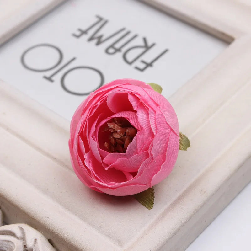 Artificial Silk Tea Rose Bud Flower Heads for DIY Wedding, Flower Wall, Event Party, Garland, Headware Deco, 4.5cm, 17Colors