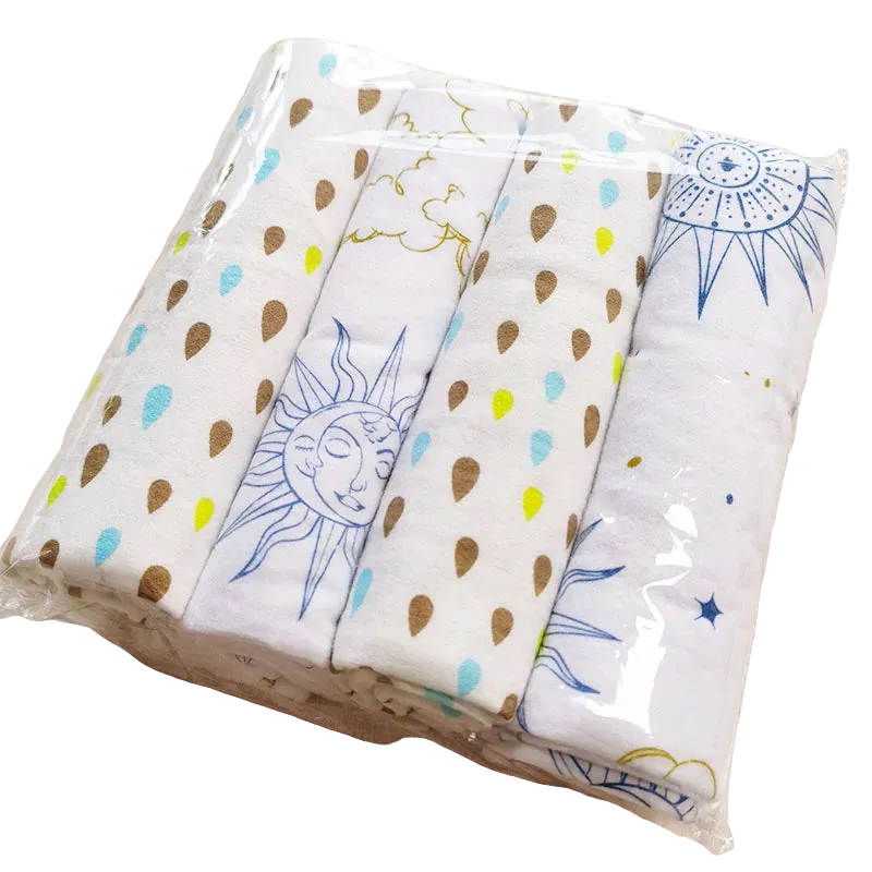 Tejesa 4Pcs/Pack 100% cotton supersoft flannel receiving baby blanket / swaddle baby bedsheet 76*76CM baby blankets newborn