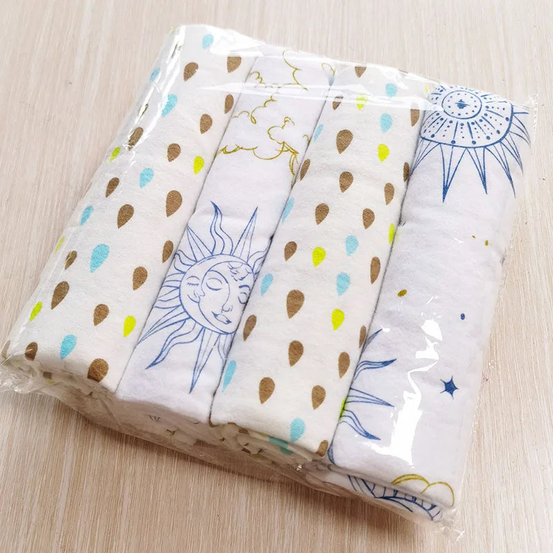 Tejesa 4Pcs/Pack 100% cotton supersoft flannel receiving baby blanket / swaddle baby bedsheet 76*76CM baby blankets newborn