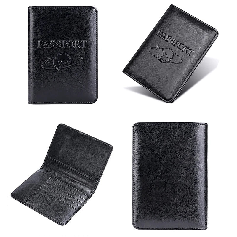 Tejesa Passport Holder RFID Blocking Genuine Leather on Cover for Passport Bag/ Multifunctional Travel Air Ticket Leather Case Wallet