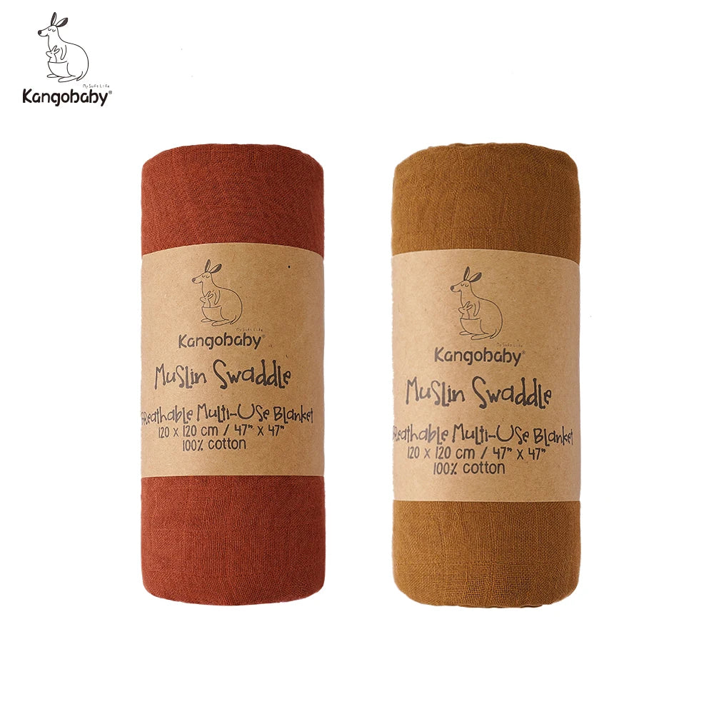 Tejesa 2pcs Set 100% Cotton Baby Muslin Swaddle Blanket / Newborn Bath Towel / Infant Wrap