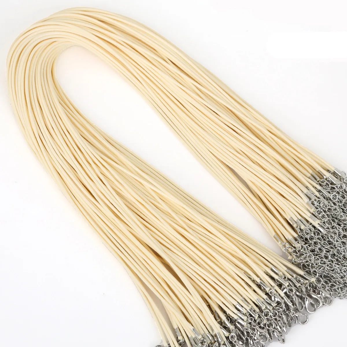 10Pcs 1.5/2mm Cotton Waxed Cord Adjustable Braided Rope String Necklace Chain with Lobster Clasp DIY Jewelry Making Handmade