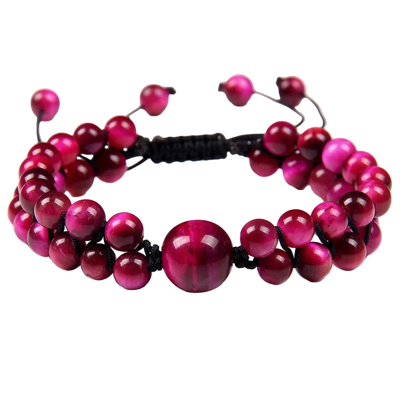 Tejesa Double Layer Handmade Braided Bracelet Buddha Natural Tiger Eye Stone Beads Bracelets For Women Men Wristbands Exquisite Jewelry