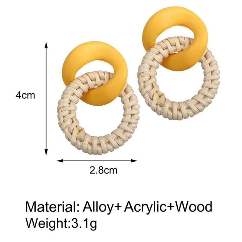 YAOLOGE Acrylic Rattan Earrings 2019 For Women BOHO Drop Tortoiseshell Dangle Earring Fashion Geometric Jewelry Wholesale 2019