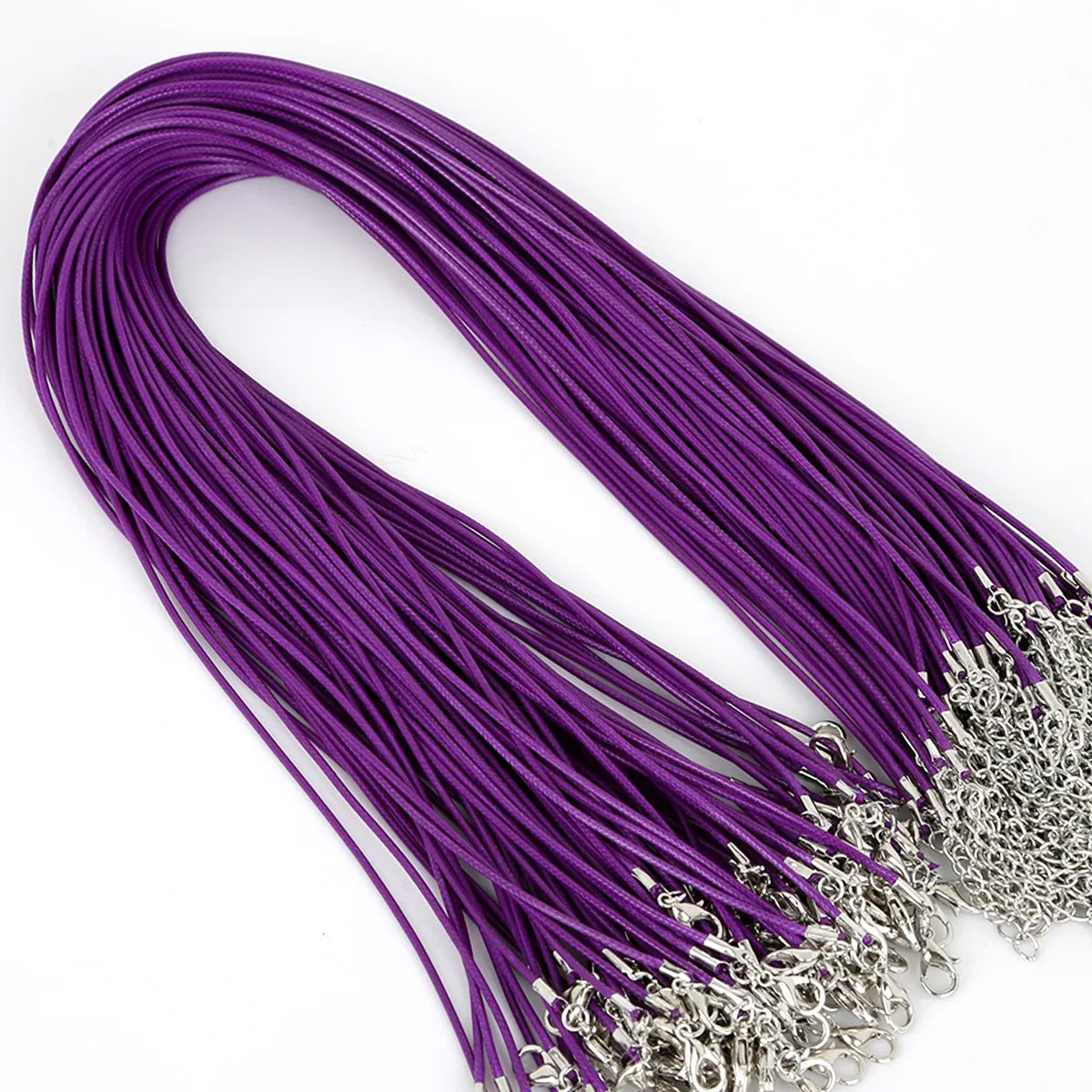 10Pcs 1.5/2mm Cotton Waxed Cord Adjustable Braided Rope String Necklace Chain with Lobster Clasp DIY Jewelry Making Handmade
