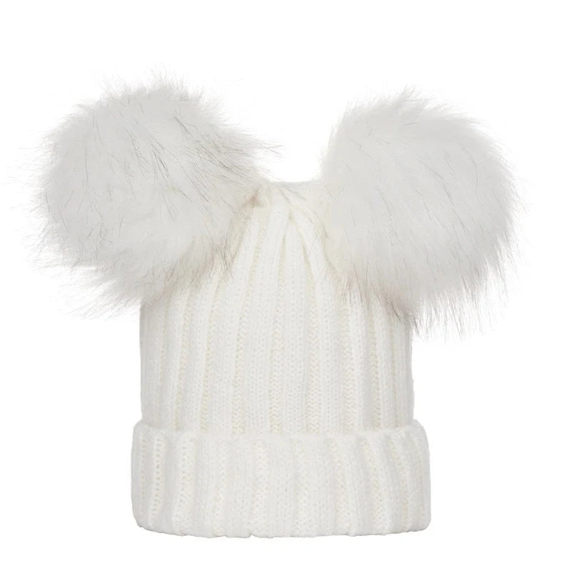 Winter Baby Bobble Hat Big Pompom Boys Girls Beanie Thicken Newborn Knitted Cap Toddler Infant Bonnet Kids Accessories 0-3 Years