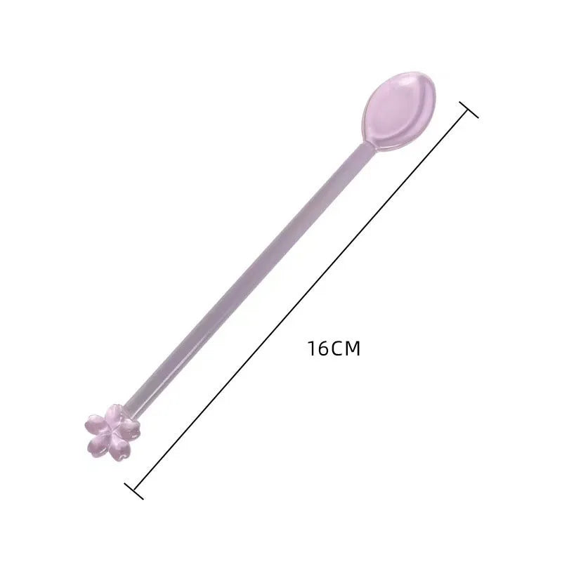 1pc Glass Dinnerware Spoon Tea Dessert Coffee Ice Cream Accessories Bar Tools New Long Handle Kitchen Accessories New