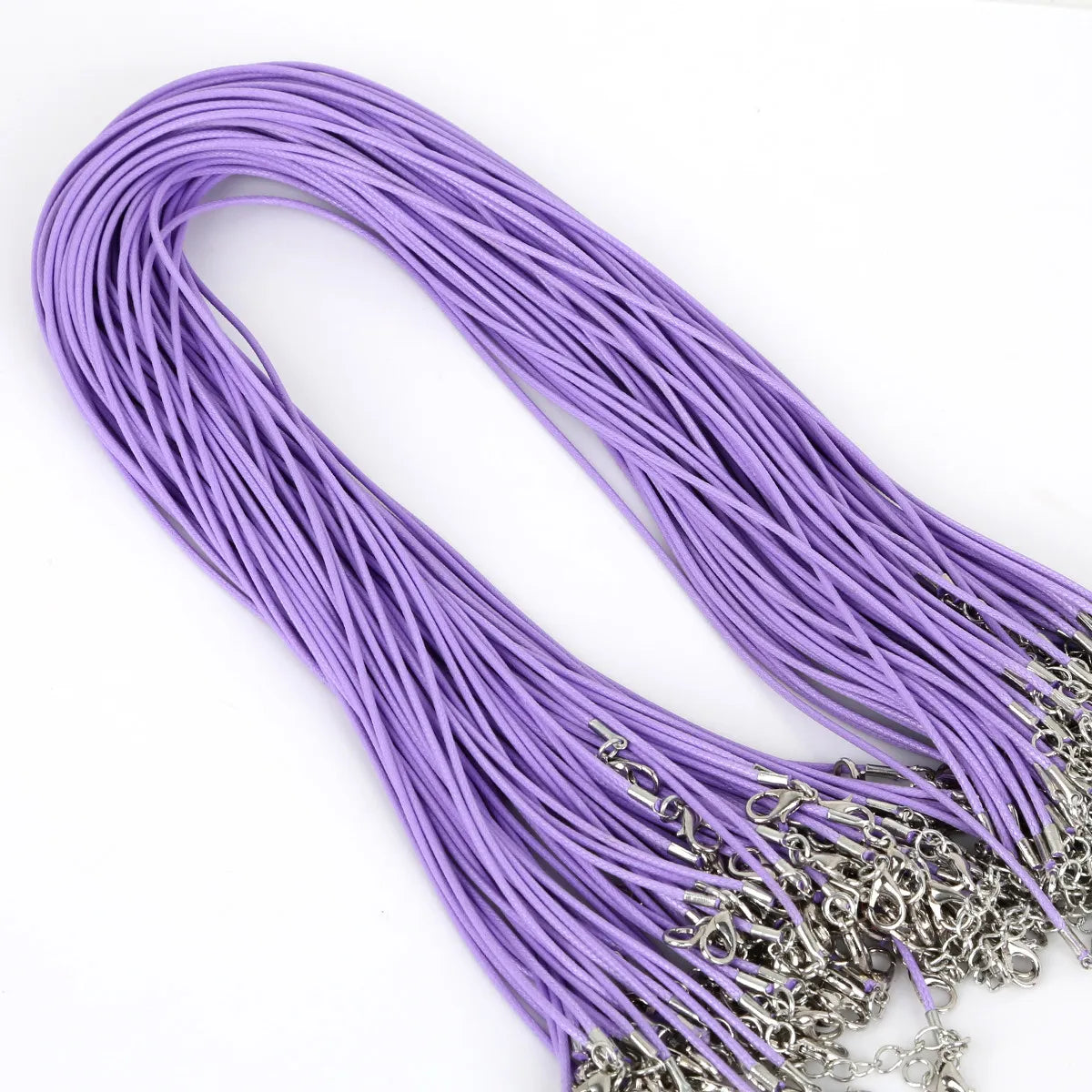 10Pcs 1.5/2mm Cotton Waxed Cord Adjustable Braided Rope String Necklace Chain with Lobster Clasp DIY Jewelry Making Handmade