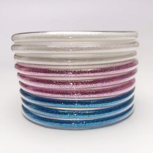 Amazon Best Selling Pvc Silicone Tube Gold Powder Bracelet Jelly Bangles Bracelet Cross-Border 9-Layer Bracelet Mix