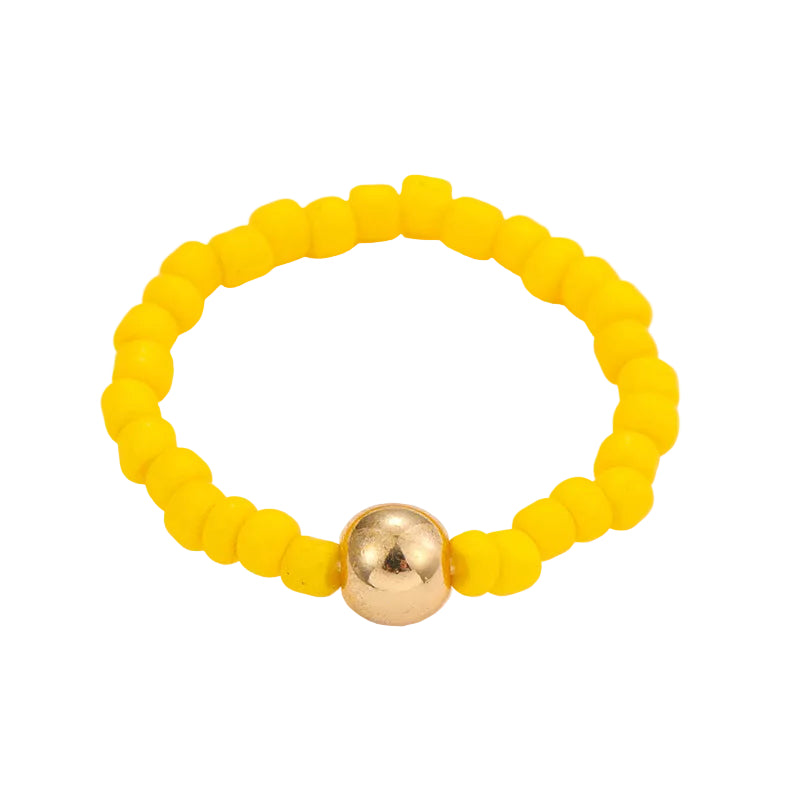 2PCs Mixed Color Beaded Star Smiley Multi-Row Stacked Summer Ring /Finger Rings/Toe Rings Set for Women