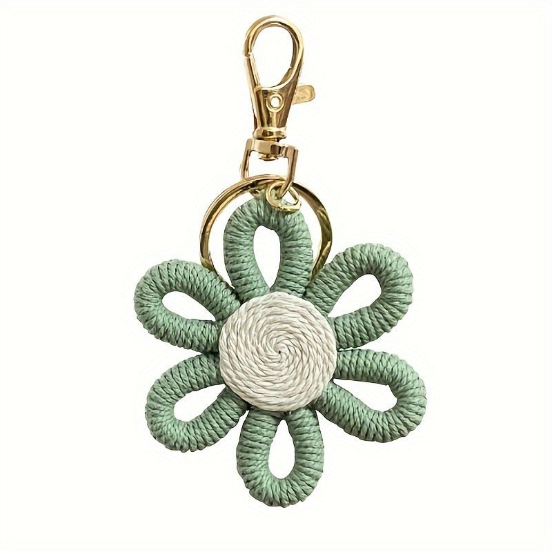 Simple Daisy Keychain Flower Sunflower Woven Simple Pendant Car Ring Gift