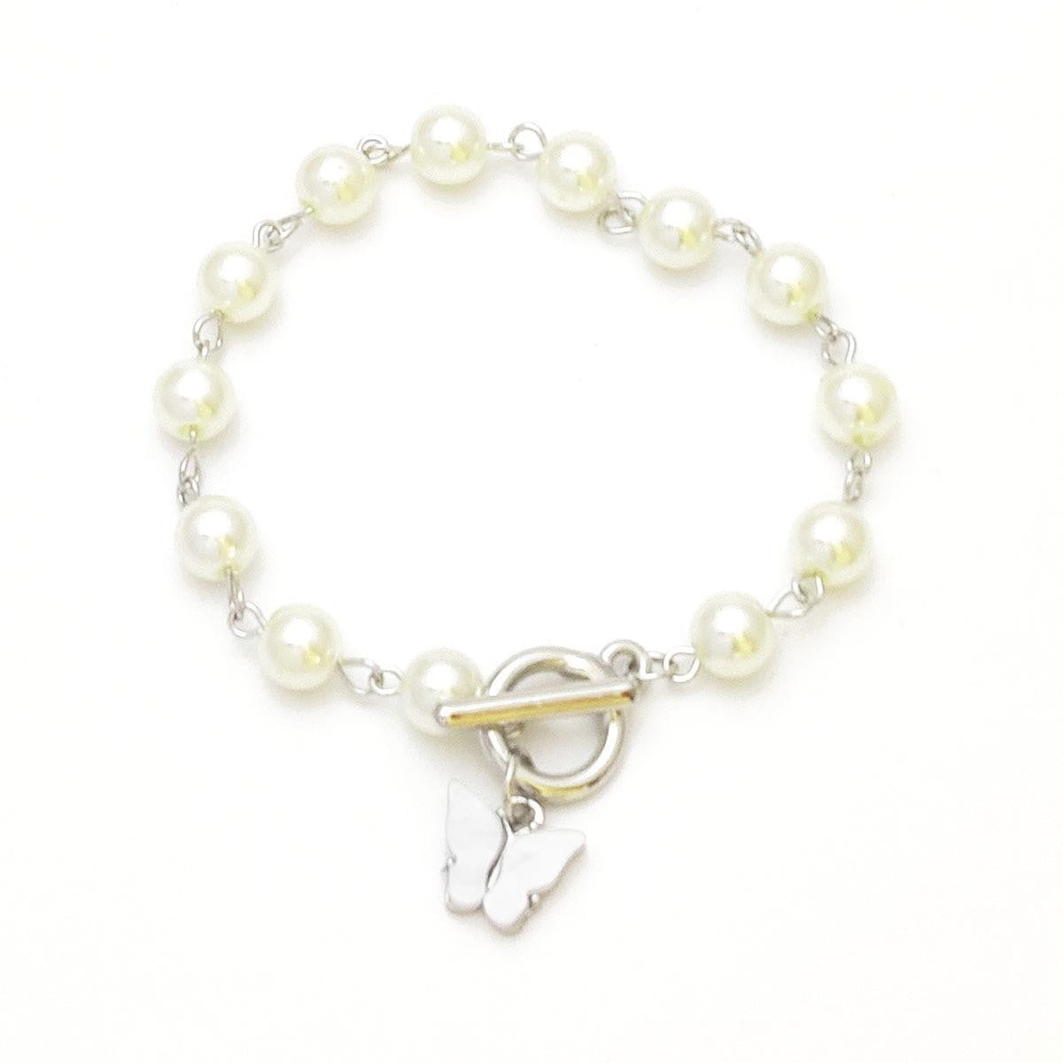 Butterfly pendant pearl bracelet women's Japanese and Korean fashion pearl bracelet