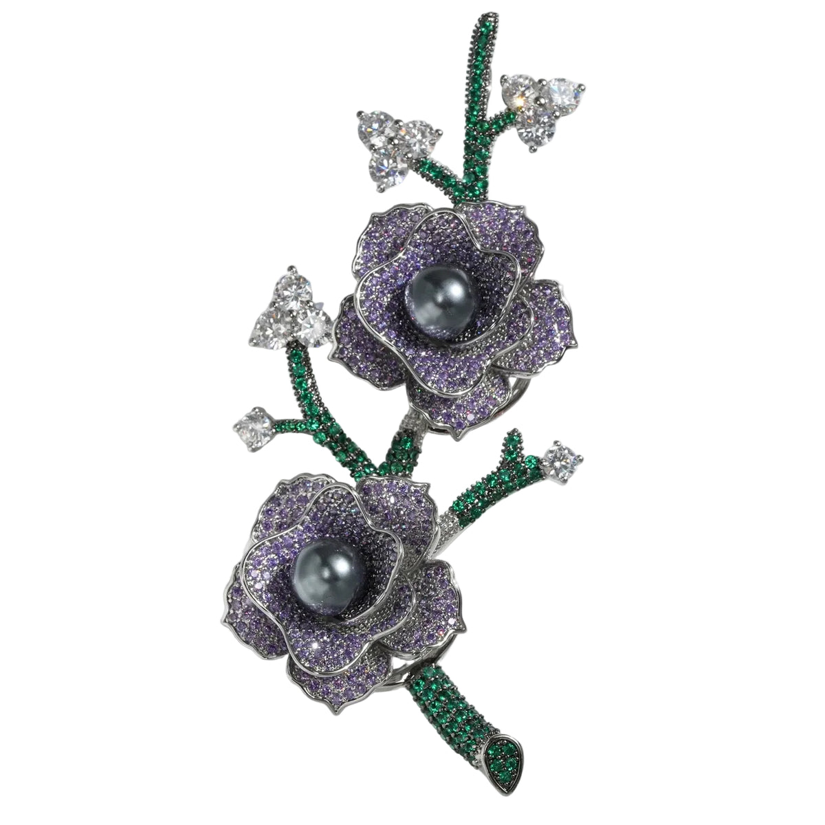 Flower Brooch Pin Detachable Ear Clip Dual-Use Flower Accessories
