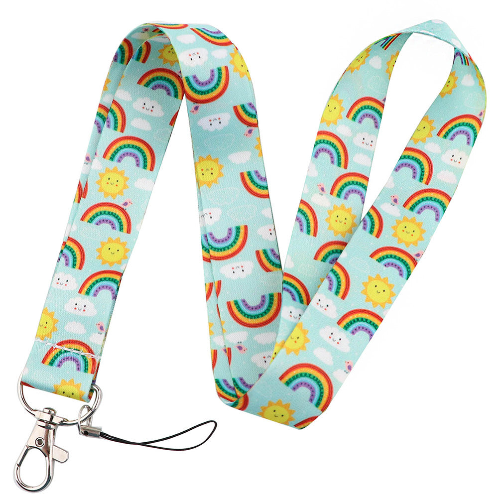 Set of 5 Pcs Bohemian Rainbow Series Mobile Phone Lanyard Card Case U Disk ID Card Camera Key Anti-lost  Lanyards