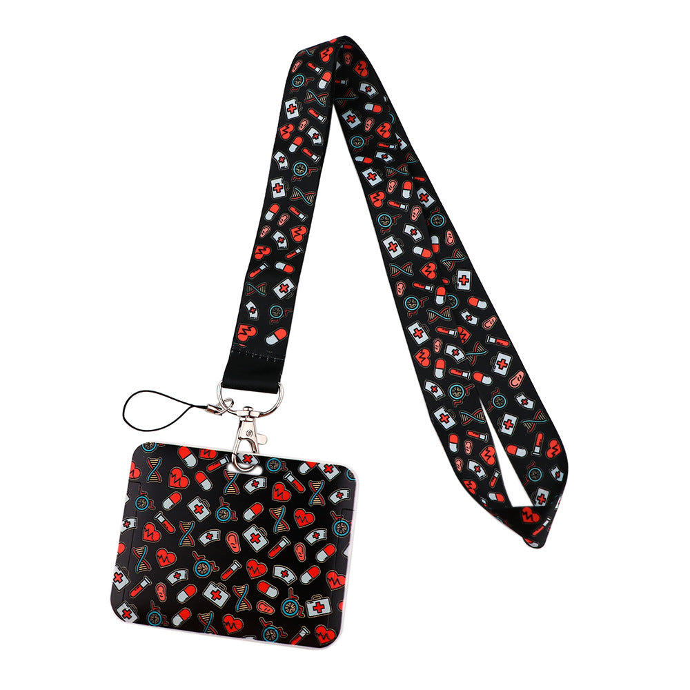 Doctor Pills Cat Mobile Phone Lanyard Card Set Combination Bus Card Factory Brand Work Medical Lanyard Campus Card Pendant