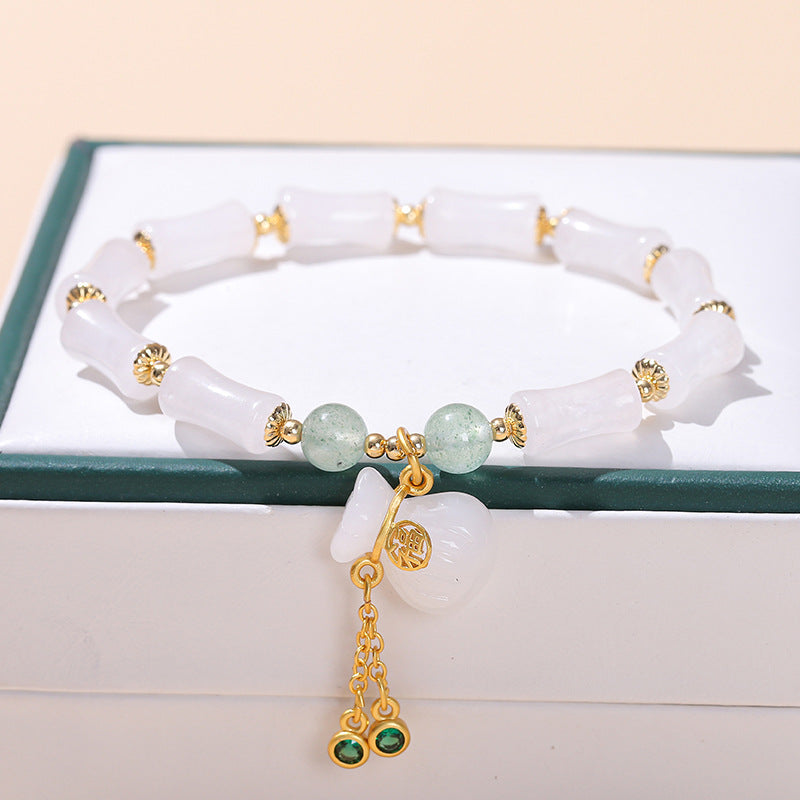 Jingdong Jewelry Natural Crystal Bracelet Jade New Chinese Style Fresh Tassel Bracelet for Girls and Best Friends Agate Bracelet
