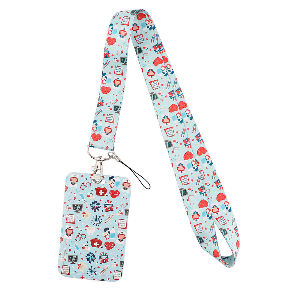 Doctor Pills Cat Mobile Phone Lanyard Card Set Combination Bus Card Factory Brand Work Medical Lanyard Campus Card Pendant