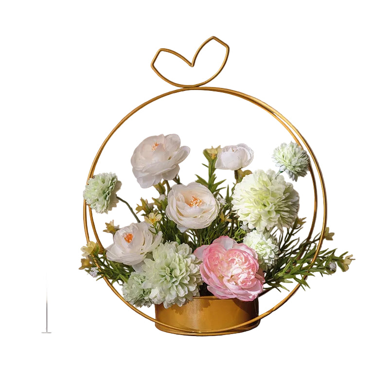 Artificial Flowers Iron Flower Stands Dining Table Decorations Housewarming Floral Arrangements