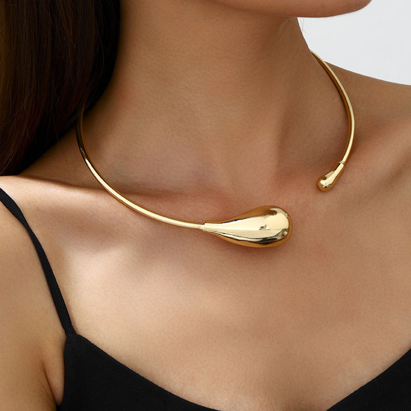 European and American Cross-Border Popular Bracelets Ins Normcore Asymmetrical Wave Pattern Bracelets Metal Glossy Bracelets Women's Jewelry