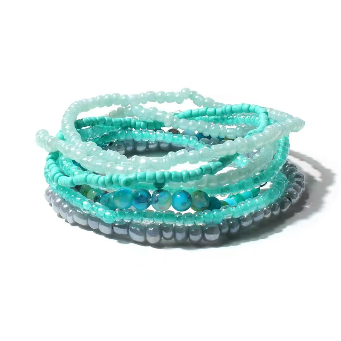 Vacation-Style Handmade Beaded Multi-Layered Seed Bead and Glass Mix-And-Match Stackable Jewelry Bracelets Wholesale