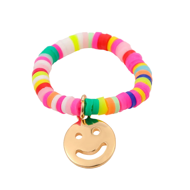 2PCs Mixed Color Beaded Star Smiley Multi-Row Stacked Summer Ring /Finger Rings/Toe Rings Set for Women