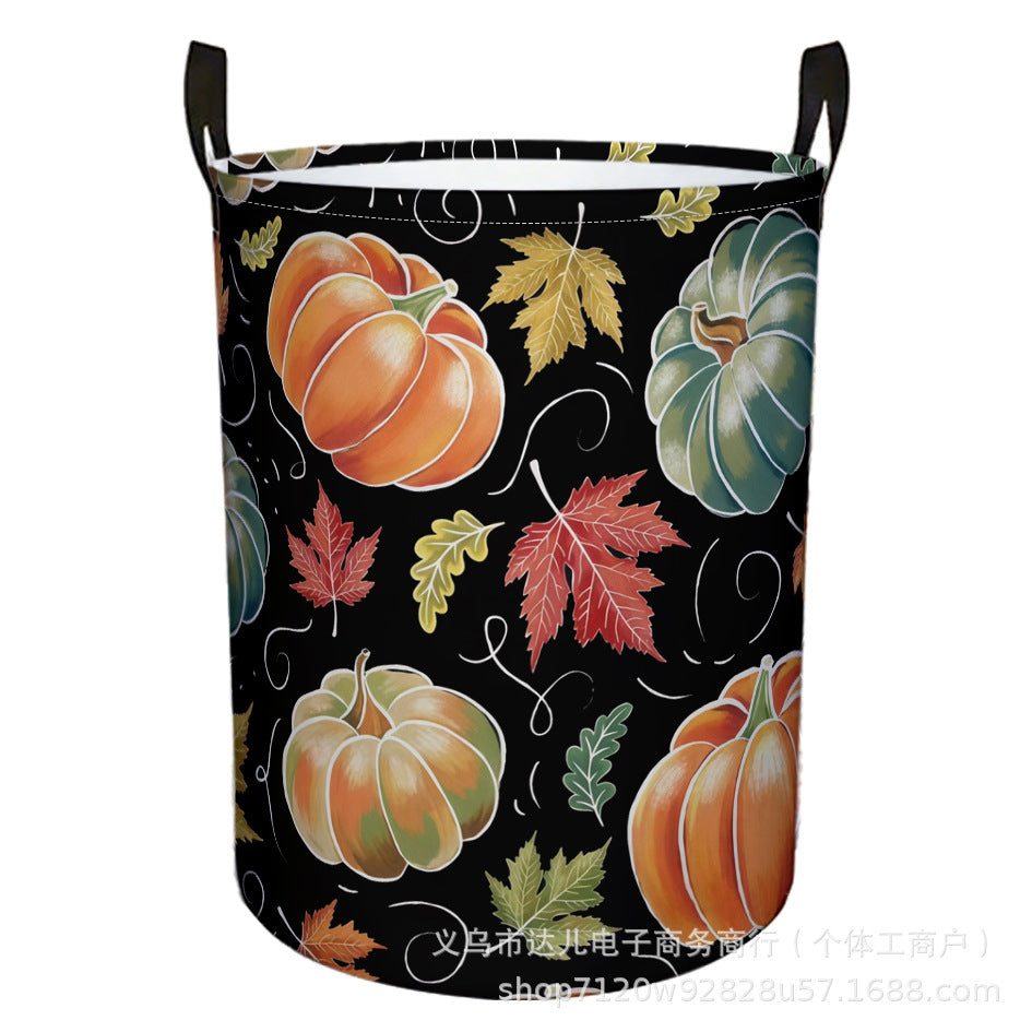 New Cross-Border Model for All Seasons, Versatile Household Foldable Round Laundry Basket, Large Bathroom Storage Basket