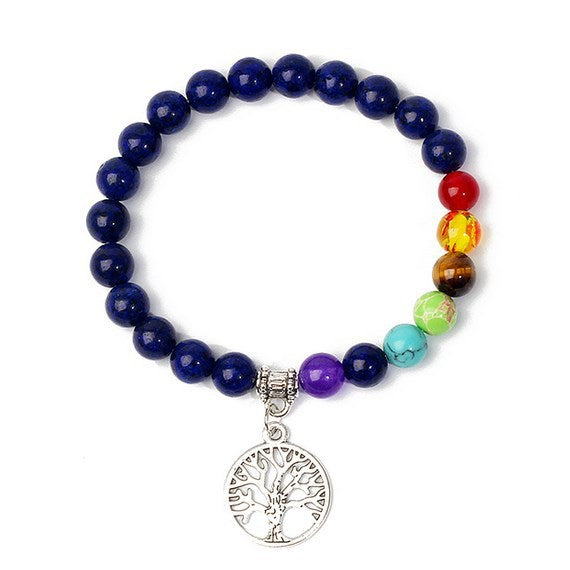 8mm black stone volcanic stone tag life tree shining stone lapis lazuli yellow tiger eye stone yoga bracelet supply d32