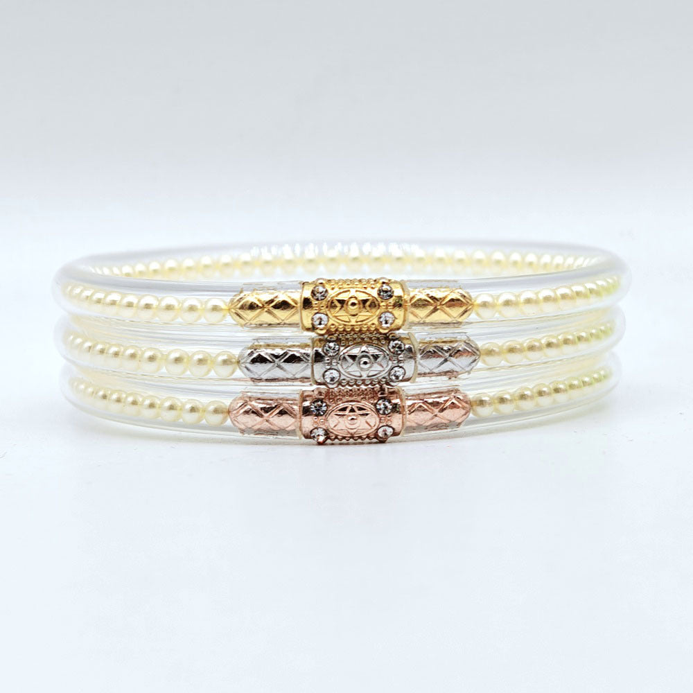Alloy Rhinestone Plastic Silicone Tube Six-Pointed Star Pearl Bracelet Jelly Bangles Bracelet