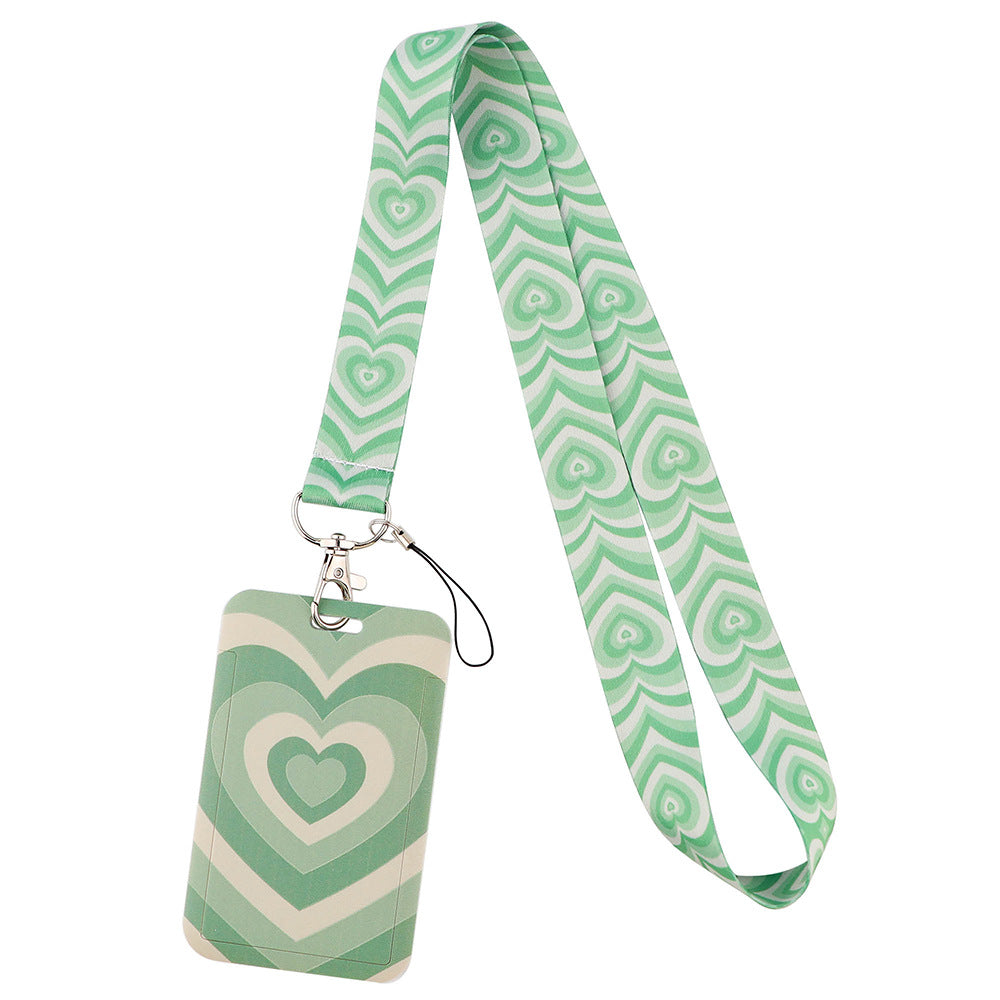 Rainbow Series Mobile Phone Hanging Rope Card Set U Disk Hanging Rope Ribbon Work Bus Listing Plastic Hard Card Set