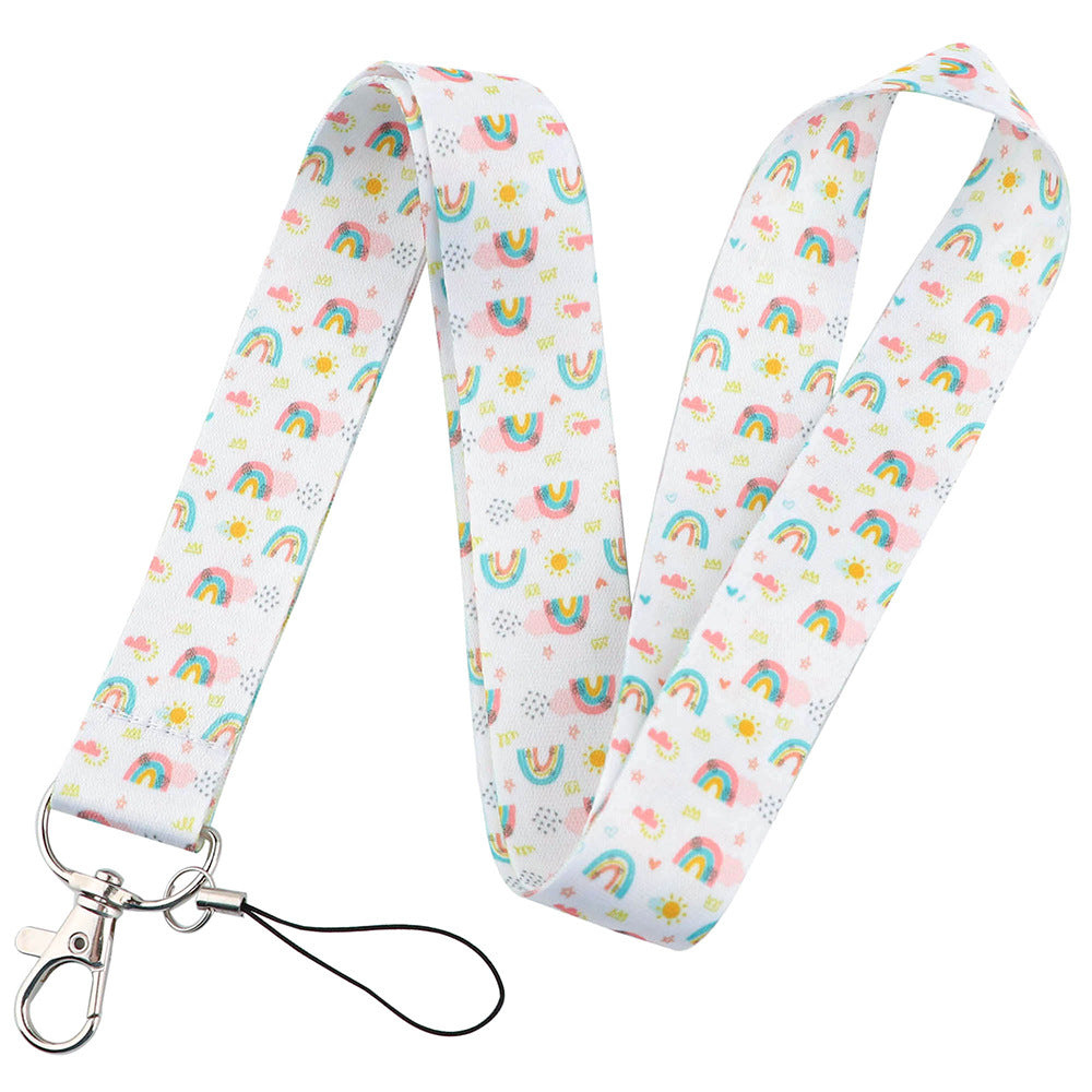 Set of 5 Pcs Bohemian Rainbow Series Mobile Phone Lanyard Card Case U Disk ID Card Camera Key Anti-lost  Lanyards