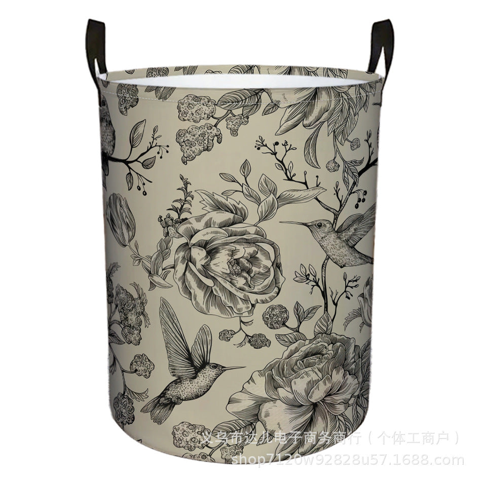 New Cross-Border Model for All Seasons, Versatile Household Foldable Round Laundry Basket, Large Bathroom Storage Basket