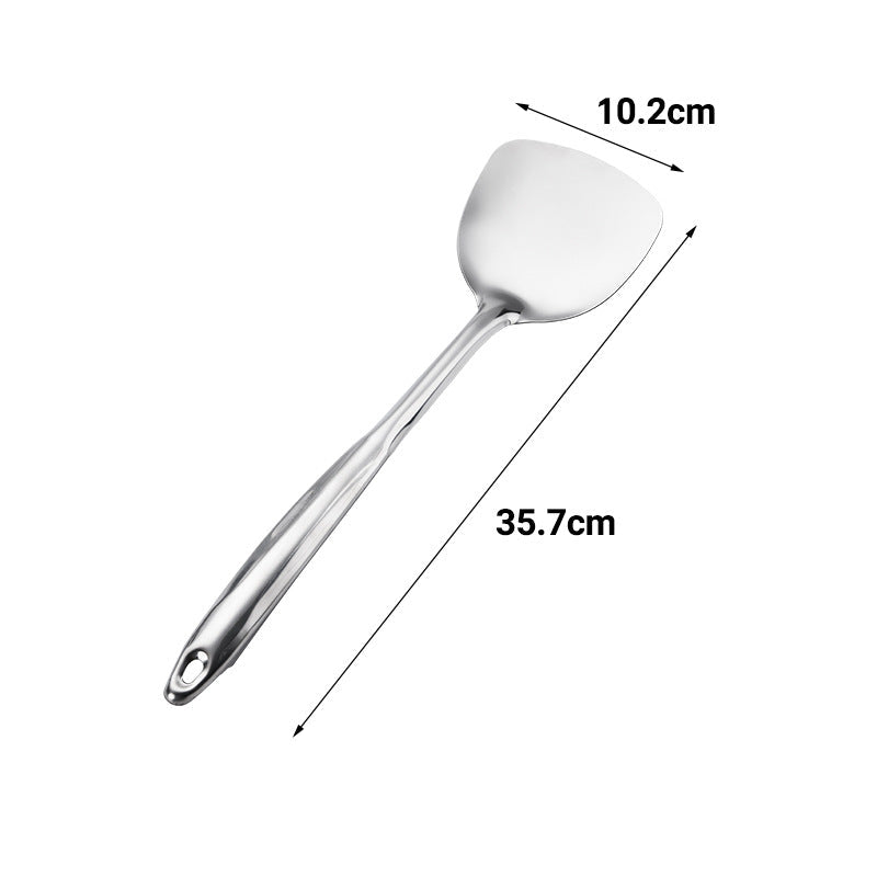 Stainless steel spatula soup spoon Colander household kitchen cooking frying shovel Spoon hot pot spoon stainless steel double line kitchenware suit