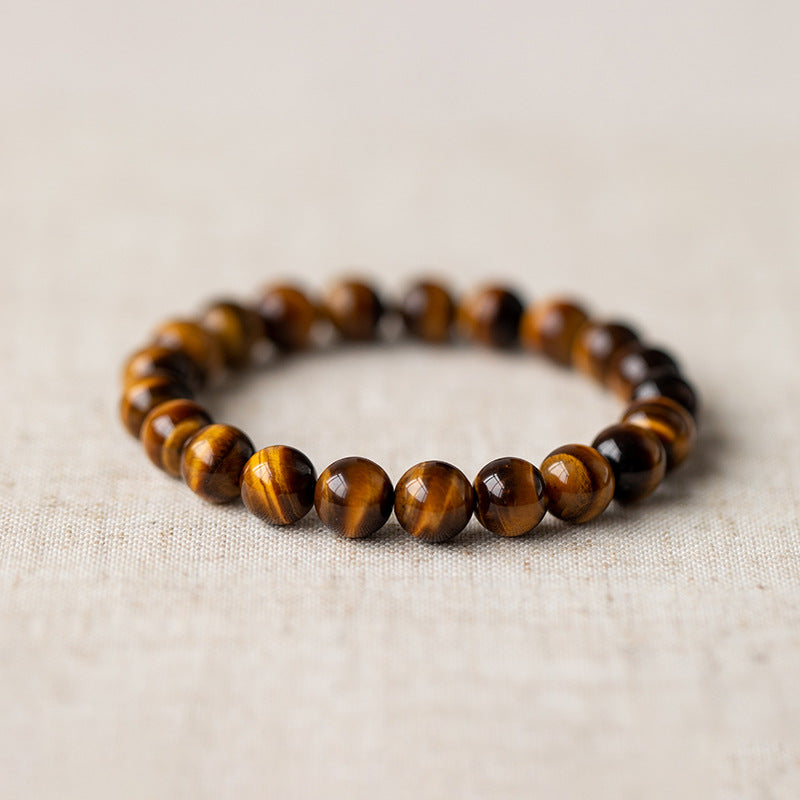 Quartz Stone Gold Tiger Eye Stone Bracelet for Women, Three-Sided Golden Tiger Eye Stone Bracelet, Gift for Girlfriend, Couple's Birthday Present