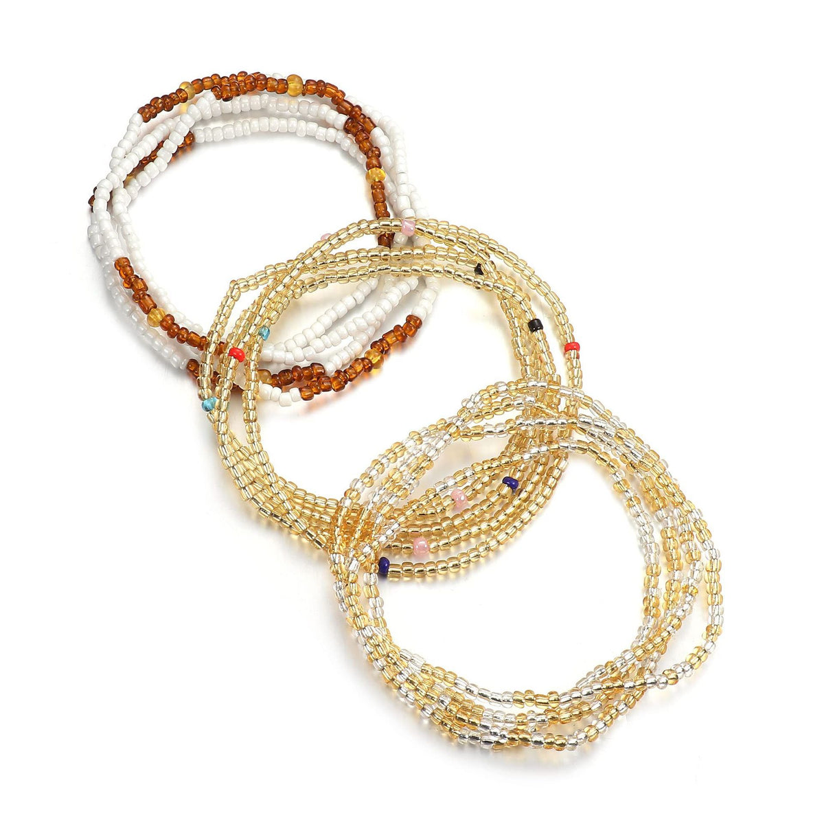 Three-Piece Set of Waist Beads for Women, Navel Style, Plus Size Bikini, Elastic Chain, Body Chain, African Waist Bead Chain