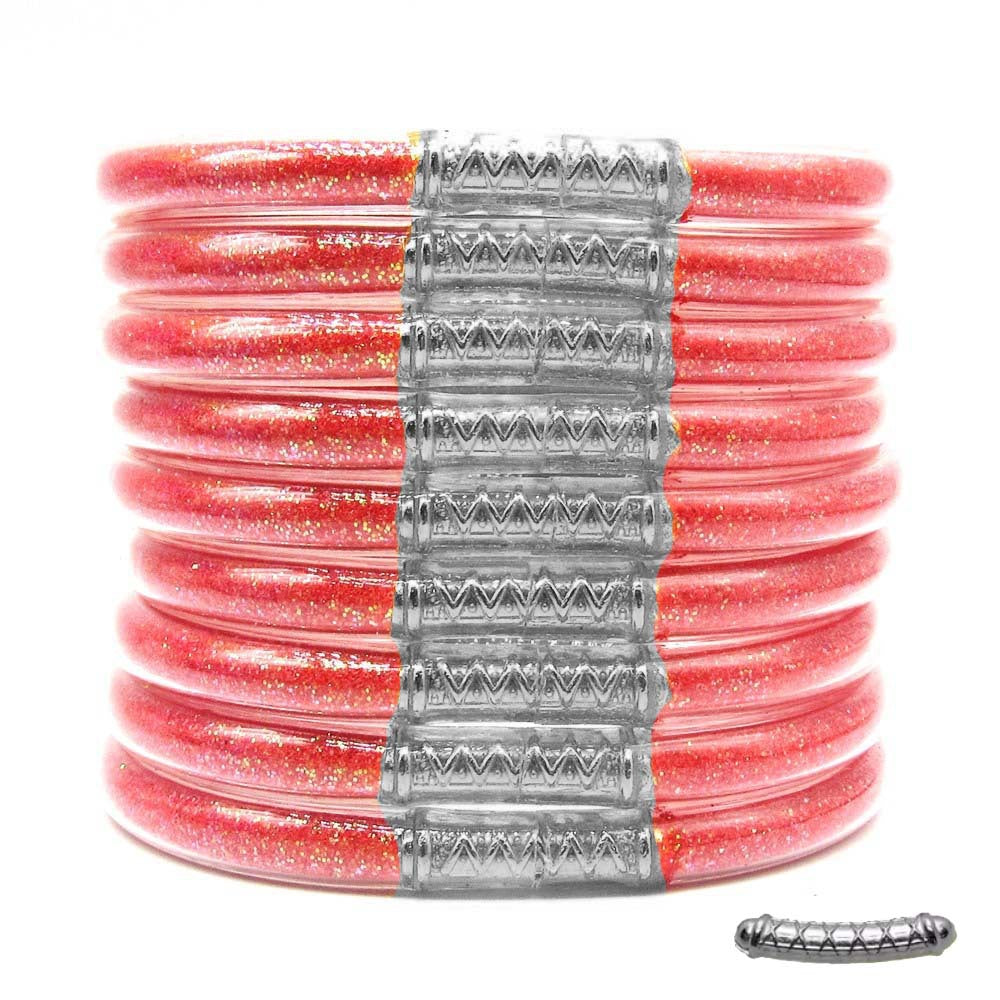 Cross-Border Hot-Selling 9-Layer Pvc Silicone Tube Gold Powder Bracelet Jelly Bangles Women's Bracelet Mixed Batch