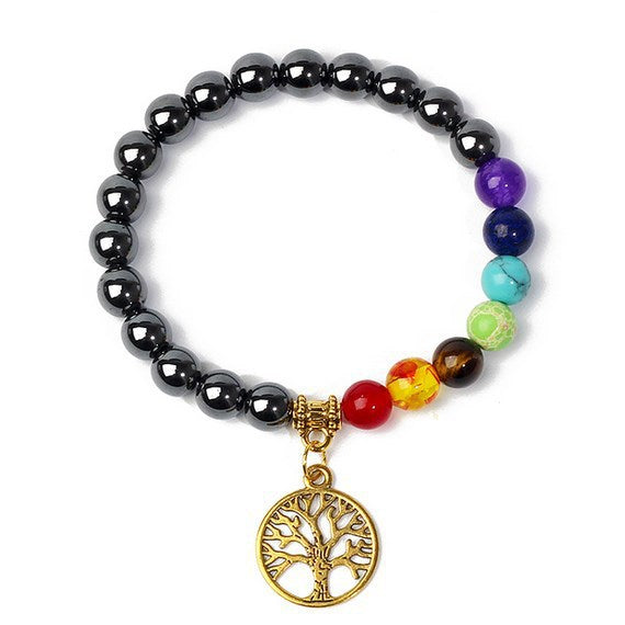 8mm black stone volcanic stone tag life tree shining stone lapis lazuli yellow tiger eye stone yoga bracelet supply d32