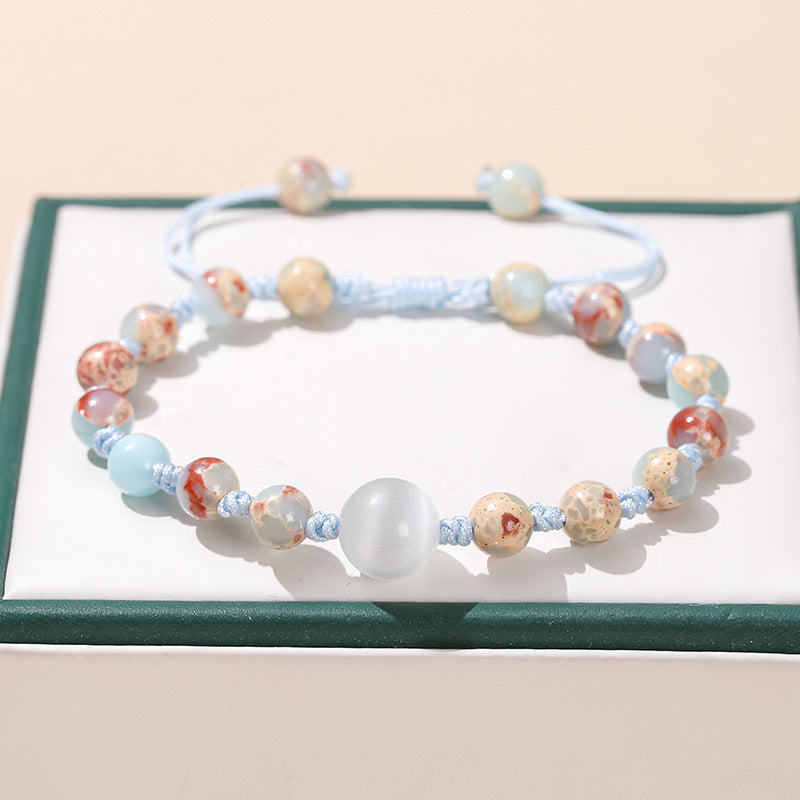 Jingdong Jewelry Natural Crystal Bracelet Jade New Chinese Style Fresh Tassel Bracelet for Girls and Best Friends Agate Bracelet