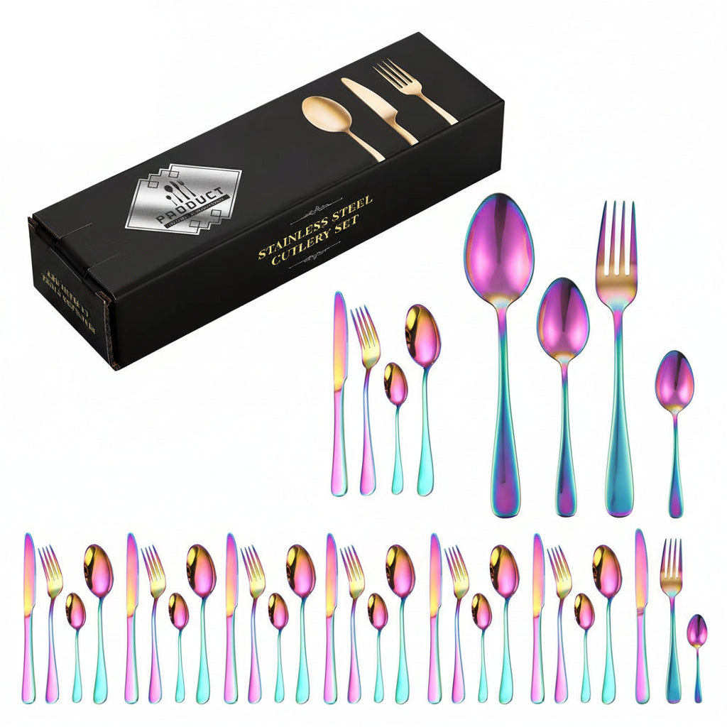 Stainless steel  24 pieces suit Western steak knife fork spoon gift box tableware suit